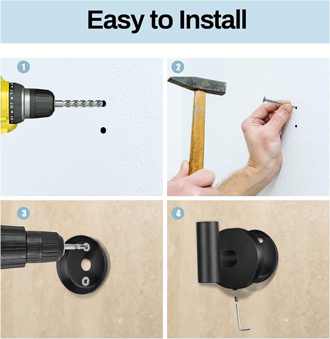 Kruodop Towel Hooks for Bathroom, 2 Packs Wall Mount Towel Holder, Blak Gold - Image 3