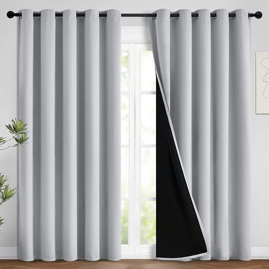 Yakamok 100% Blackout Lined Panels, Room Darkening Thermal Insulated Blackout by Yakamok