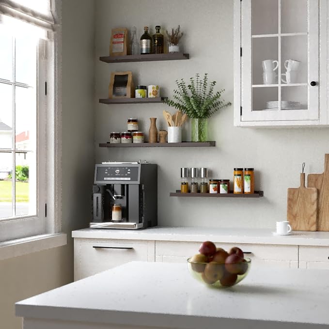 Boswillon Floating Shelves Set of 2, Farmhouse Wall Shelves - Image 4