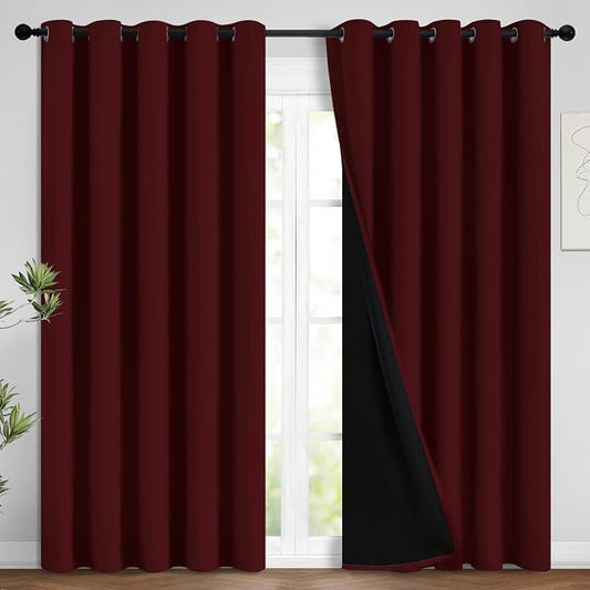 Yakamok 100% Blackout Curtains for Living Room, Noise Reducing Drapes, Thermal by Yakamok