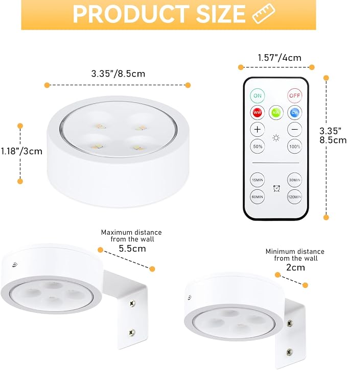 4-Pack Battery Picture Lights, Remote Painting Light - Image 6