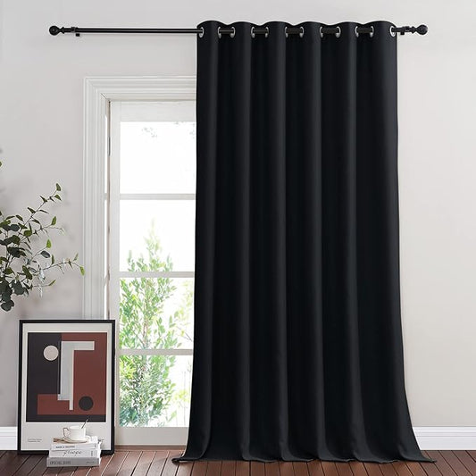 NICETOWN Black Out Sliding Door Curtain 102 inches Long, Grommet Thermal by NICETOWN