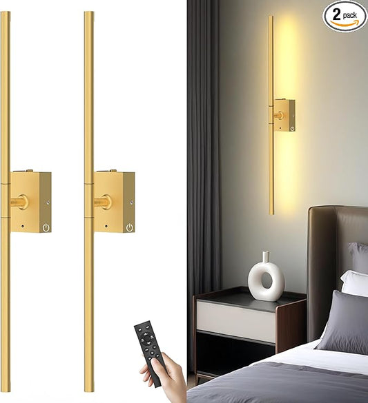 Battery Operated Wall Sconces Set of 2: 10000mAh Rechargeable Wall Lights by BatteryPoweredMotionSensorLight