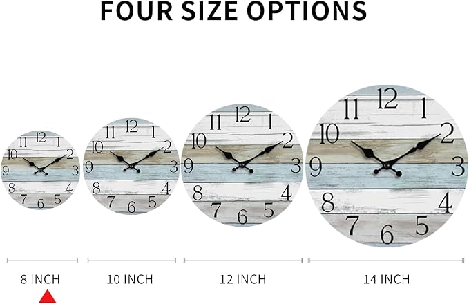 Wall Clock, Silent Non Ticking Wall Clocks Battery Operated, Rustic Wooden - Image 4