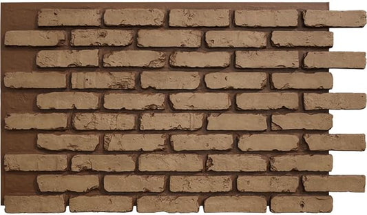 EverStone Aged Brick Faux Brick Panel, 46 7/8"W x 27"H x 1 1/4"D, Terracotta by EkenaMillwork