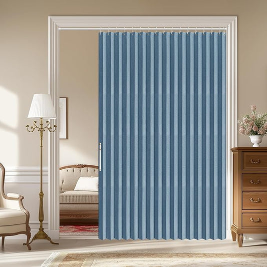 AJAZZ 100% Blackout Accordion Door Closet Door Curtain Invisible Applicable by AJAZZ