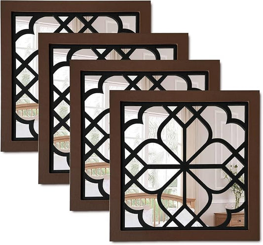 ZEXUIRU 4 Set. Rustic Wall Mirrors by ZEXUIRU