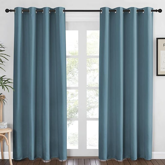NICETOWN Blackout Curtains 84 Inch Length, Thermal Insulated Room Darkening by NICETOWN