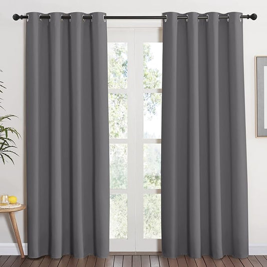 NICETOWN Grey Blackout Curtain 84 inches Long by NICETOWN