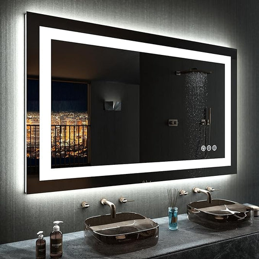 LOAAO 48"X32" LED Bathroom Mirror by LOAAO