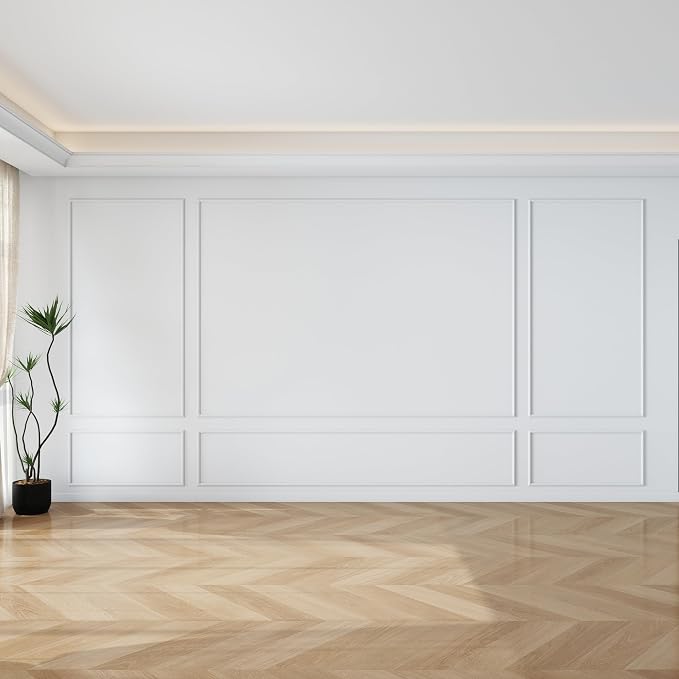 Pangda Peel and Stick Wall Molding Kit, 3D Premade Accent Molding Wainscoting by Pangda