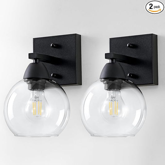 Bathroom Light Fixtures, 1-Light Matte Black Vanity Light by Unknown