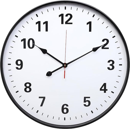 LEIKE Metal Large Wall Clock 24IN Black, Retro Silent Quartz Battery Operated by LEIKEWALLCLOCK