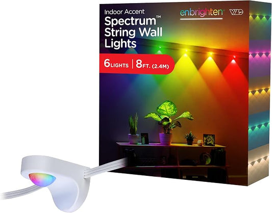 Enbrighten Spectrum Remote Controlled Indoor Accent Wall String Lights by Enbrighten