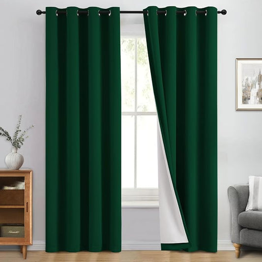 Yakamok 100% Blackout Curtain Panels 84 inches Cold and Light Blocking Drapes by Yakamok