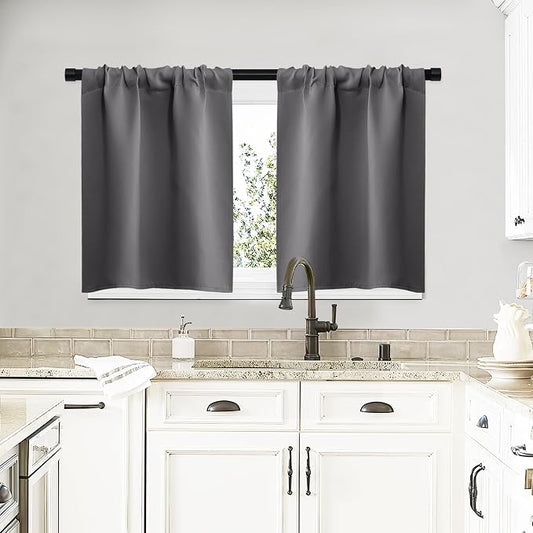 NICETOWN Short Curtains, Home Decoration Thermal Insulated Rod Pocket Blackout by NICETOWN