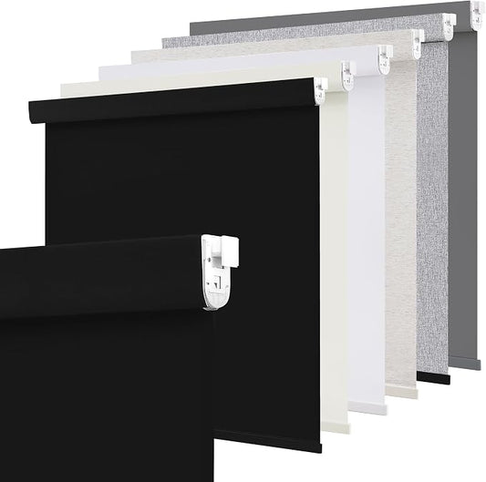 SUNOFF No Drill Tools Cordless Blackout Roller Shades Blinds by SUNOFF