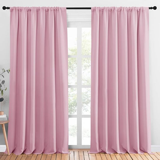 NICETOWN Blackout Curtains Window Draperies, Rouge Pink, 70 by 95 inches Long by NICETOWN