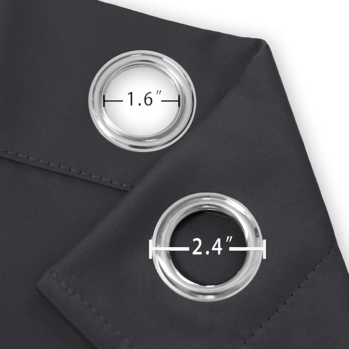 LEMOMO Dark Grey Thermal Blackout Curtains/52 x 45 Inch/Set of 2 Panels Room - Image 5