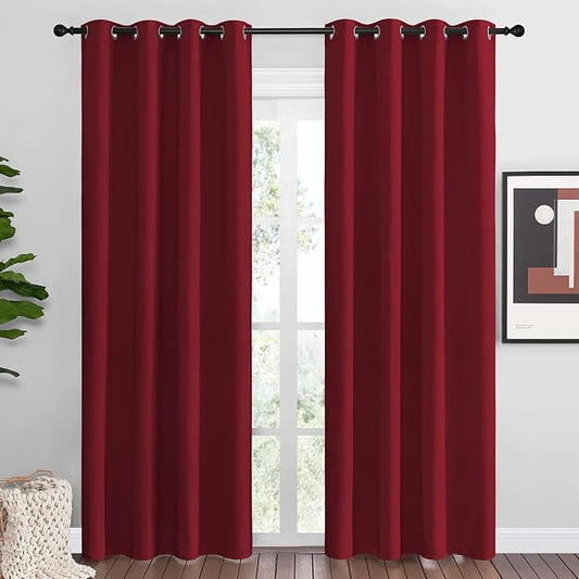 NICETOWN Christmas Burgundy Blackout Curtains Grommet by NICETOWN