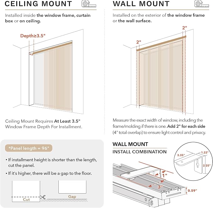 GoDear Design Adjustable Sliding Panel Track Blinds, Vertical Blinds, Room - Image 8