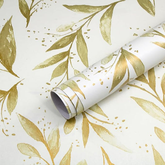 Livebor Leaf Peel and Stick Wallpaper Olive Leaf Contact Paper17.7in x 118.1in by LiveborDirectWallpaper