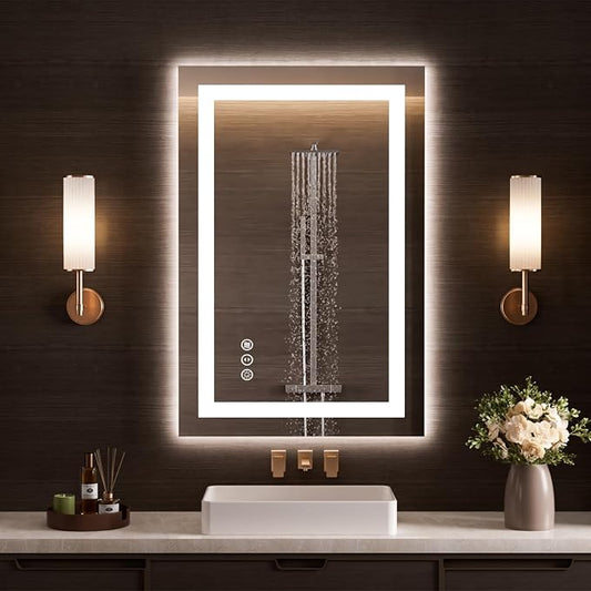 LOAAO 28"x34" LED Bathroom Mirror by LOAAO