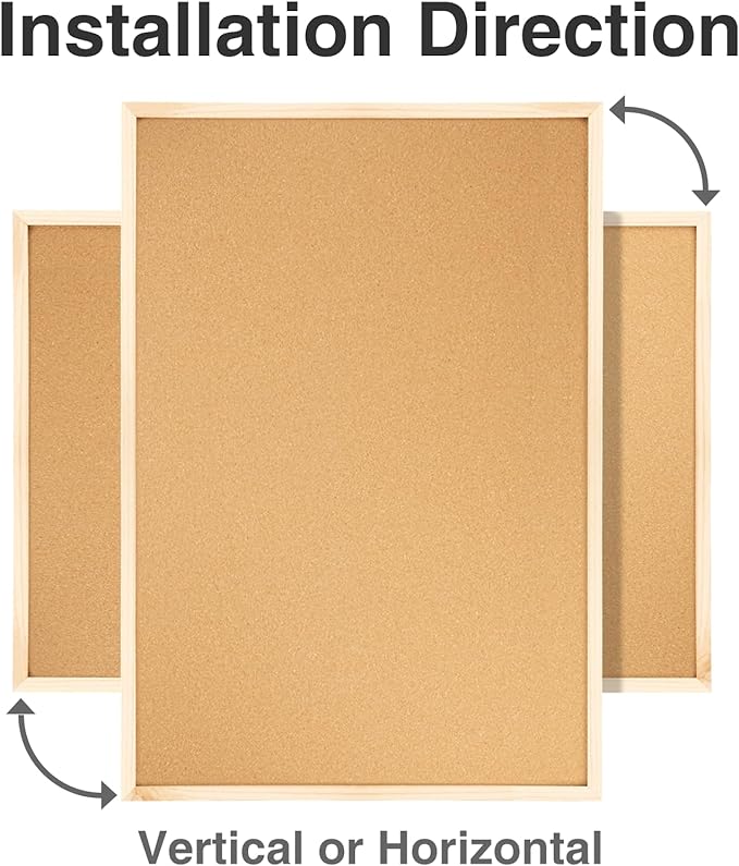 OWLKELA 24'' x 36'' Cork Board Bulletin Board, Wooden Framed Corkboard - Image 4