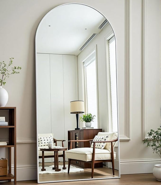 Dewfig Arched White Full Length Mirror, Full Body Mirrors by YourSpacePerfectlyReflected