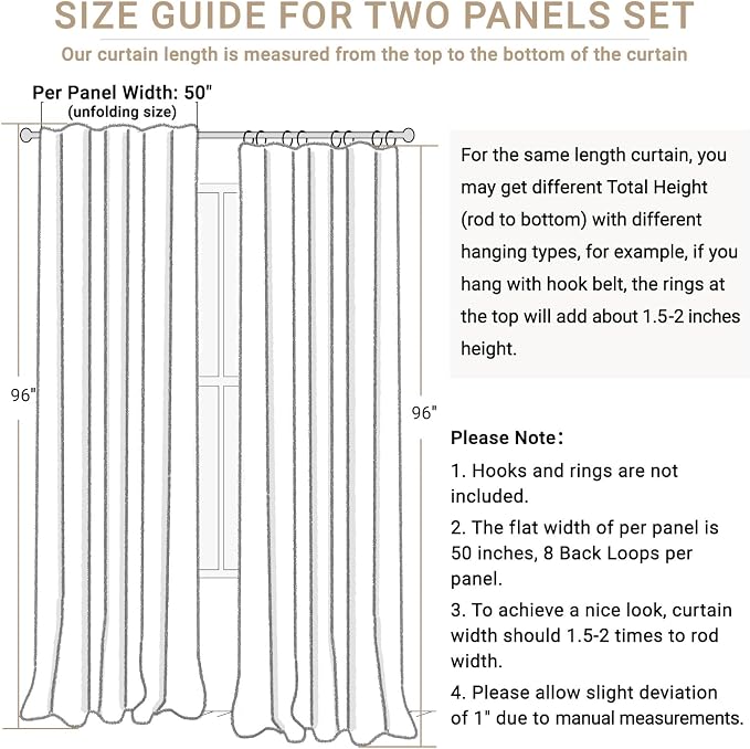 100% Blackout Shield White Linen Blackout Curtains - Image 7