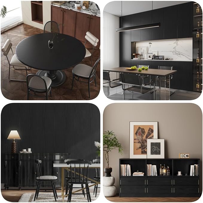Abyssaly Black Wood Peel and Stick Wallpaper Decorative Self-Adhesive Contact - Image 5