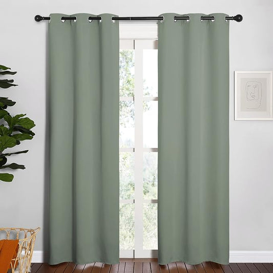NICETOWN Window Curtain Panels, Thermal Insulated Solid Grommet Blackout by NICETOWN