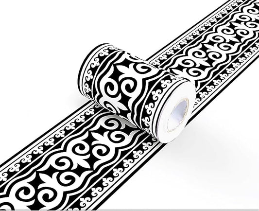 Wallpaper Border Trim Peel and Stick Vintage Black and White Boarders Self by WEISENI