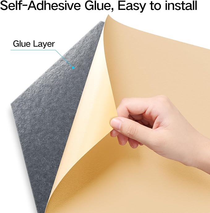 18 Pack Self-Adhesive Acoustic Panels 12" X 10" X 0.4" - Image 2