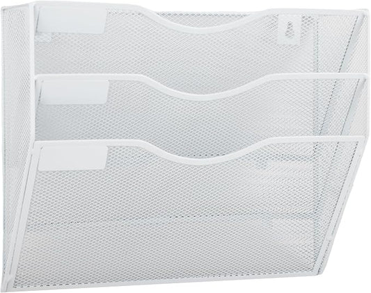 EASEPRES 3 Pocket Mesh Hanging Wall File Organizer, Wall Mounted Mail Paper by EASEPRES