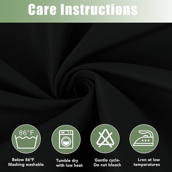 HolidayIdeas Waterproof Outdoor Curtains for Patio, 6 Panels - 54x108 Inches - Weatherproof Privacy Outsides Curtains for Backyard Porch Gazebo, Sunlight & UV Blocking (Black, Grommet Top)