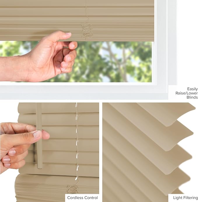 CHICOLOGY Mini Blinds for Indoor Windows – 23"W x 36"H, Cappuccino Horizontal - Image 6