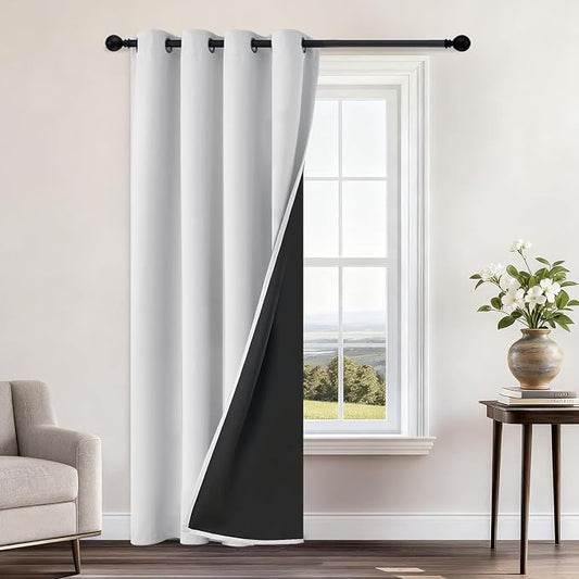 Yakamok 100% Blackout Curtains 84 Inches Long, 2 Thick Layers Heat and Full by Yakamok