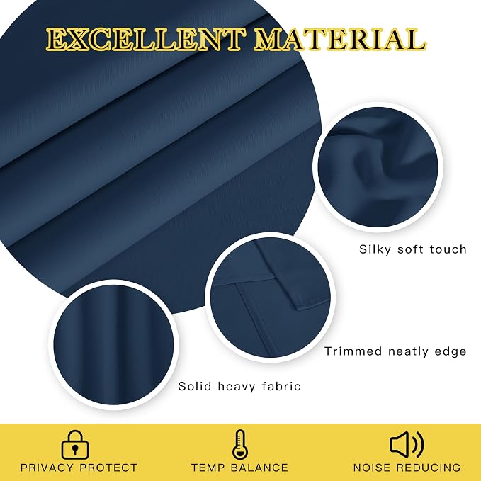 NICETOWN Blackout Curtain Panel 63 inch Long - Image 2