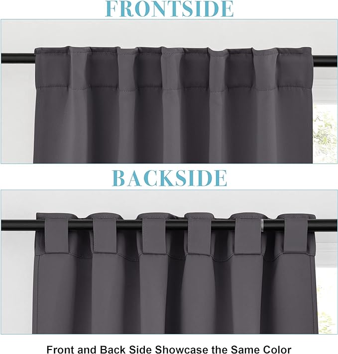 RYB HOME Small Window Curtains Blackout, Privacy Thermal Insulating Drapes - Image 2