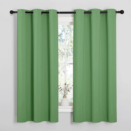 NICETOWN Froest Green Blackout Curtains 63 inches Length by NICETOWN