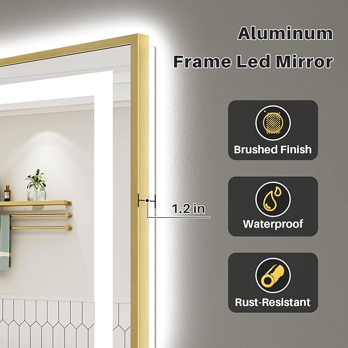 84x40 Inch LED Bathroom Mirror - Image 6