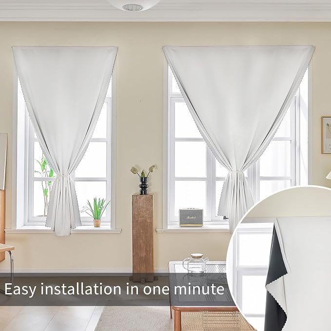 AJAZZ 100% Blackout Shades Window Cover Self Adhesive Curtains Sticky Curtain - Image 6
