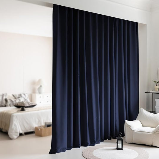 Extra Wide Room Divider Curtains, Living Room Ceiling Track Curtain by KNEOQIT