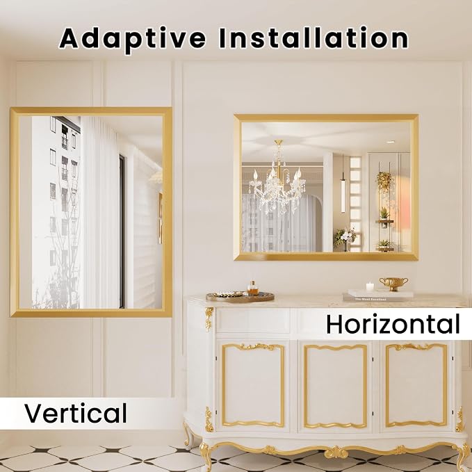Amorho 24x36 Inch Bathroom Mirror, Wall-Mounted Mirrors Perfect - Image 2