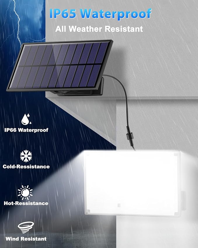 Solar Outdoor Lights, 172LED 3Modes Split Motion Sensor Lights with Remote Control, IP65 Waterproof Solar Flood Lights for Yard, Patio, Garden, Garage (1 Pack)