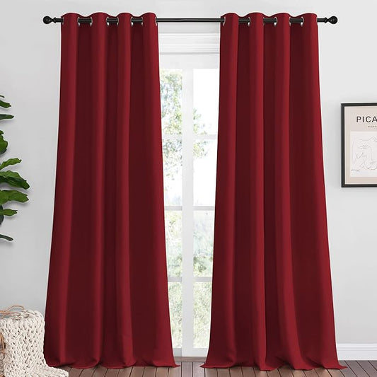 NICETOWN Burgundy Red Blackout Draperies Curtains by NICETOWN