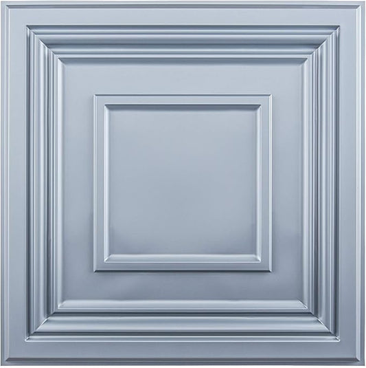 Art3d Decorative 3D Wall Panels 24" x 24", Square Gray Ceiling Tiles, Wall by Art3d