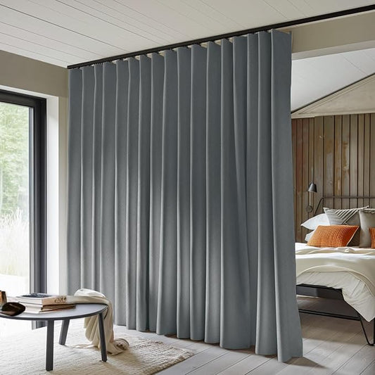MaKefeile Room Divider Curtains Total Blackout Privacy Curtain Panel Room by Makefeileshade