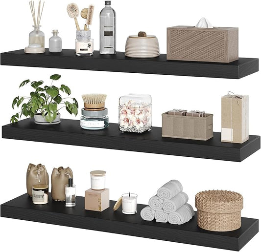RALGEND Floating Shelves for Wall, 1.5" Thick Wall Shelf Set of 3 by RALGEND